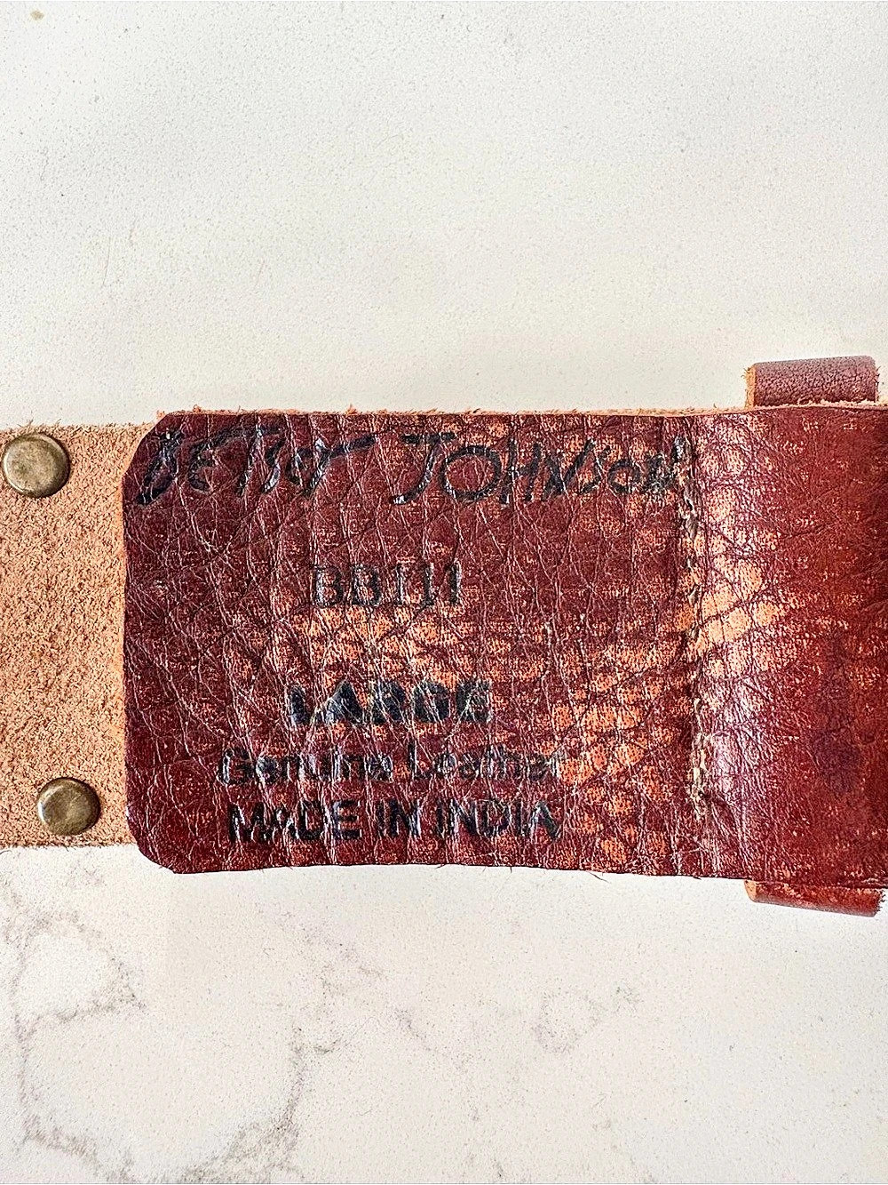 Vintage Betsey Johnson Embellished Leather Belt in Brown, Size Large, Note wear! - Picture 4 of 5